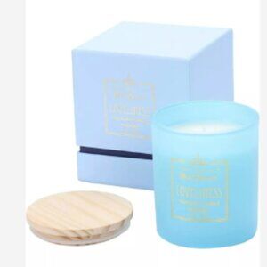 Scented Candle Blue Velvet & Rose Neptune W/Gift Box, Ribbon 7.7oz 40+ Hrs